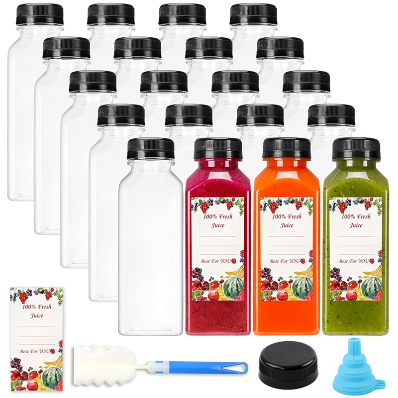 Water Bottle Blank - زجاجات عصير بلاستيكية فارغة مع أغطية